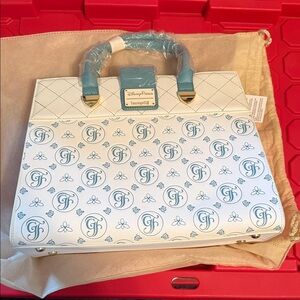 Loungefly White & Light Blue Quilted Patterned Satchel Grand Floridian